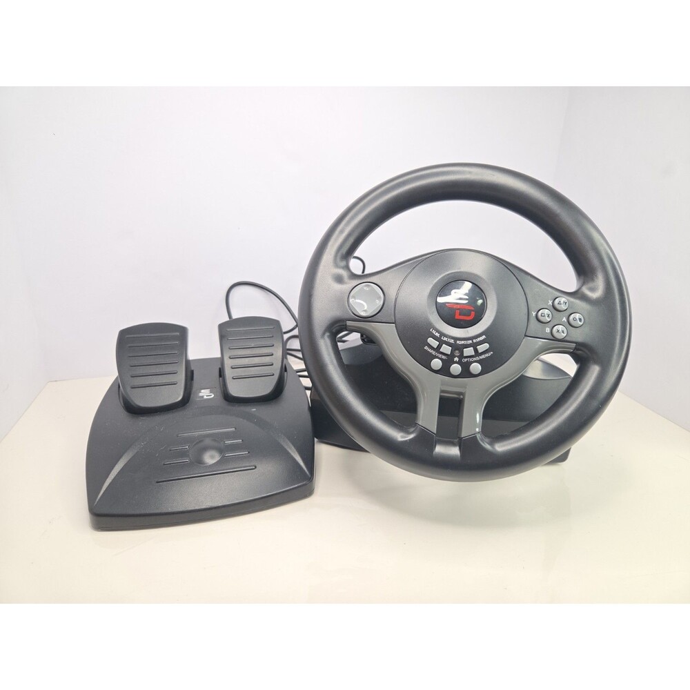 Superdrive SV250 Racing steering wheel w/pedals & gearshift paddles Tested Works